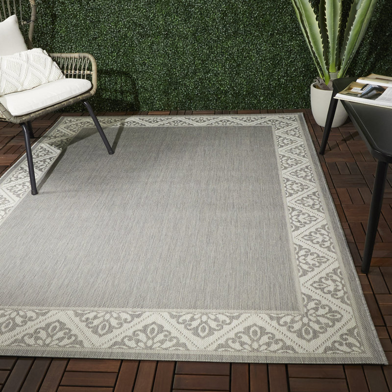 Charlton Home® N'Keal Gray Indoor / Outdoor Area Rug Wayfair
